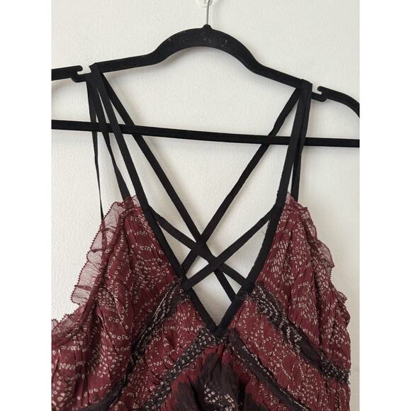 Ulla Johnson Agathe Ruffled Tiered Silk Strappy Knee Length Dress Size 8 - Picture 6 of 8